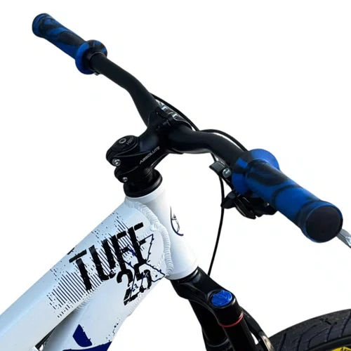 BICICLETA VIKINGX TUFF 25 FREIOS A DISCO BRANCO/AZUL GRAU