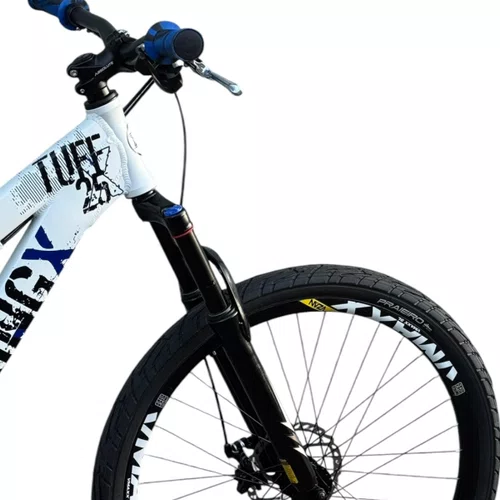 BICICLETA VIKINGX TUFF 25 FREIOS A DISCO BRANCO/AZUL GRAU