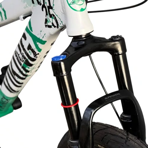 BICICLETA VIKINGX TUFF 25 FREIOS A DISCO BRANCO/VERDE GRAU
