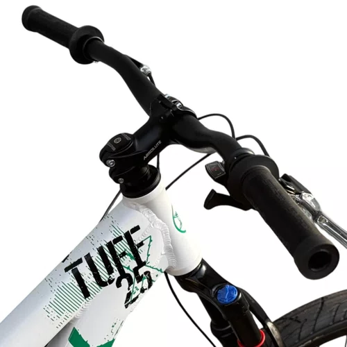 BICICLETA VIKINGX TUFF 25 FREIOS A DISCO BRANCO/VERDE GRAU
