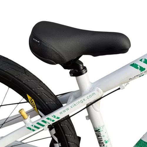 BICICLETA VIKINGX TUFF 25 FREIOS A DISCO BRANCO/VERDE GRAU