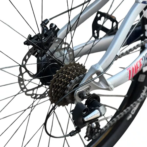 BICICLETA VIKINGX TUFF 25 FREIOS A DISCO PRATA/AZUL GRAU