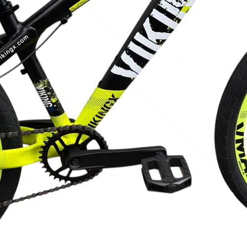 BICICLETA VIKINGX TUFF 25 FREIOS A DISCO PRETO/AMARELO GRAU