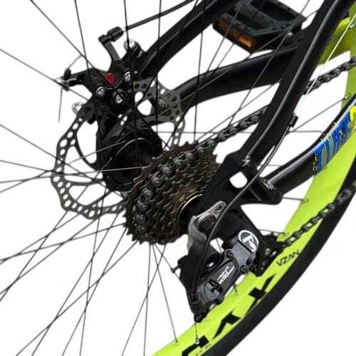 BICICLETA VIKINGX TUFF 25 FREIOS A DISCO PRETO/AMARELO GRAU