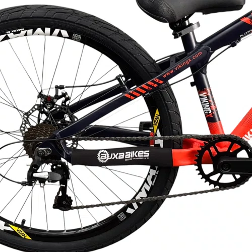 BICICLETA VIKINGX TUFF 25 FREIOS A DISCO ROXO/LARANJA GRAU