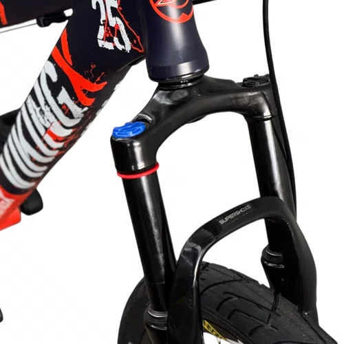 BICICLETA VIKINGX TUFF 25 FREIOS A DISCO ROXO/LARANJA GRAU