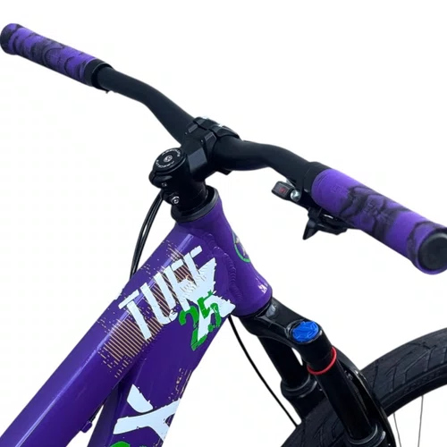 BICICLETA VIKINGX TUFF 25 FREIOS A DISCO ROXO/VERDE GRAU
