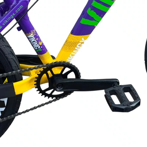 BICICLETA VIKINGX TUFF 25 FREIOS A DISCO ROXO/VERDE GRAU
