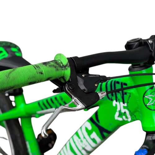 BICICLETA VIKINGX TUFF 25 FREIOS A DISCO VERDE/BRANCO GRAU