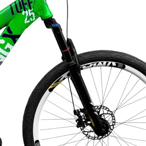 BICICLETA VIKINGX TUFF 25 FREIOS A DISCO VERDE/BRANCO GRAU