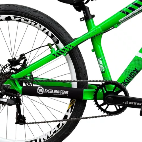 BICICLETA VIKINGX TUFF 25 FREIOS A DISCO VERDE/BRANCO GRAU
