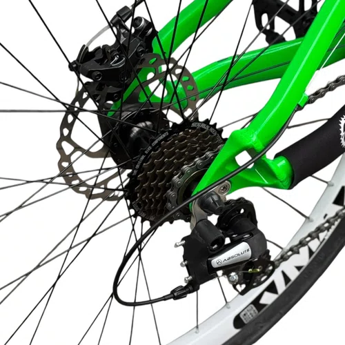 BICICLETA VIKINGX TUFF 25 FREIOS A DISCO VERDE/BRANCO GRAU