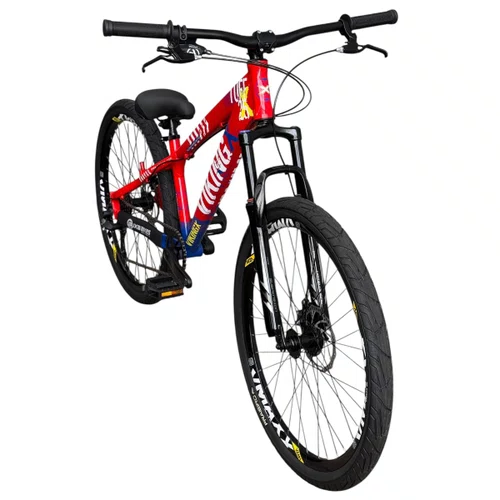 BICICLETA VIKINGX TUFF 25 FREIOS A DISCO VERMELHO/AZUL GRAU