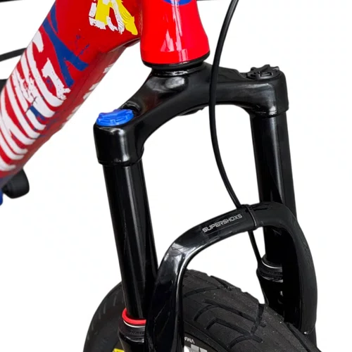 BICICLETA VIKINGX TUFF 25 FREIOS A DISCO VERMELHO/AZUL GRAU