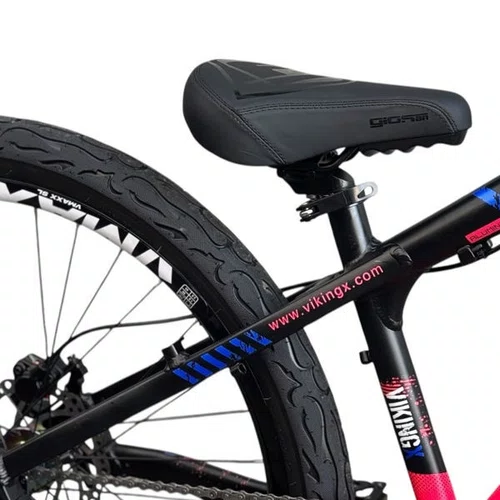 BICICLETA VIKINGX TUFF 25 PRETO/AZUL/ROSA SINGLE WHEELING/GR