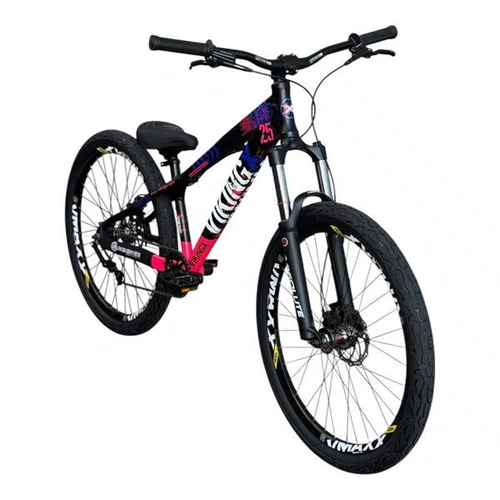 BICICLETA VIKINGX TUFF 25 PRETO/AZUL/ROSA SINGLE WHEELING/GR
