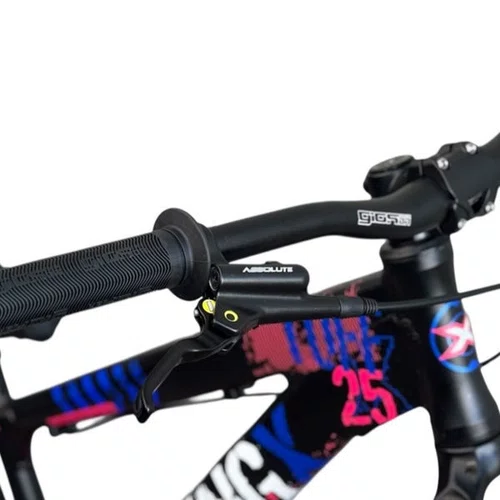 BICICLETA VIKINGX TUFF 25 PRETO/AZUL/ROSA SINGLE WHEELING/GR