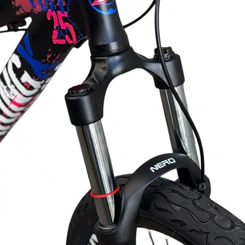 BICICLETA VIKINGX TUFF 25 PRETO/AZUL/ROSA SINGLE WHEELING/GR