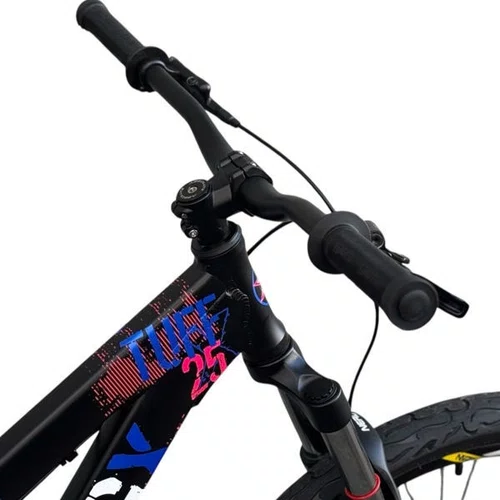BICICLETA VIKINGX TUFF 25 PRETO/AZUL/ROSA SINGLE WHEELING/GR