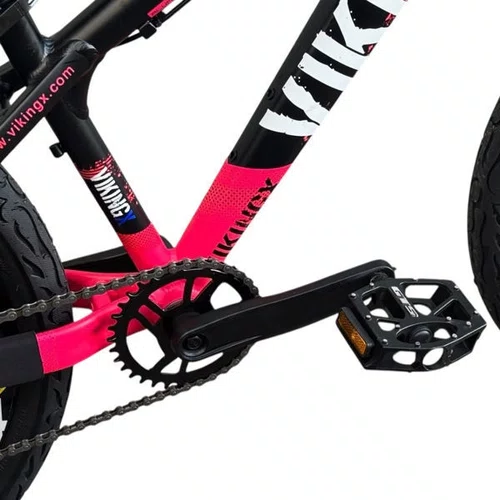 BICICLETA VIKINGX TUFF 25 PRETO/AZUL/ROSA SINGLE WHEELING/GR