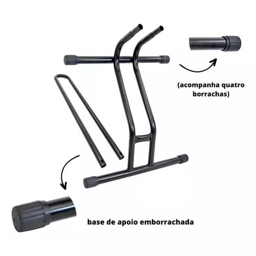 BICICLETARIO/SUPORTE DE CHAO INDIVIDUAL P/BICICLETA PRETO AÇ