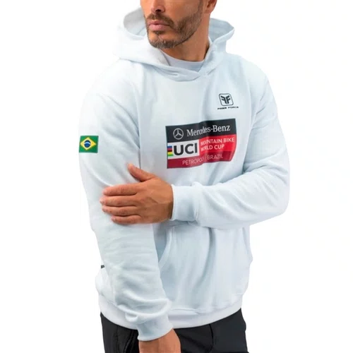 BLUSA MOLETOM WORLD CUP UCI MTB FREE FORCE - BRANCO G