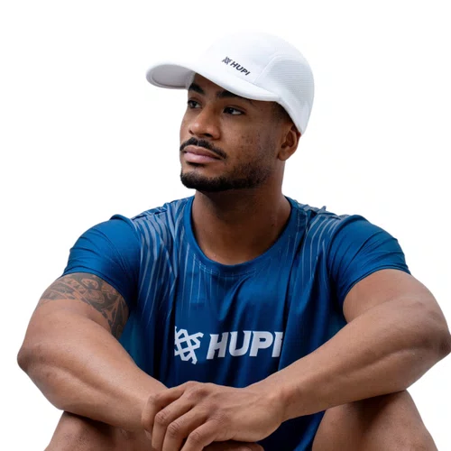 BONÉ DE CORRIDA HUPI SUN DRY BRANCO COM PROTEÇÃO UV RUNNING