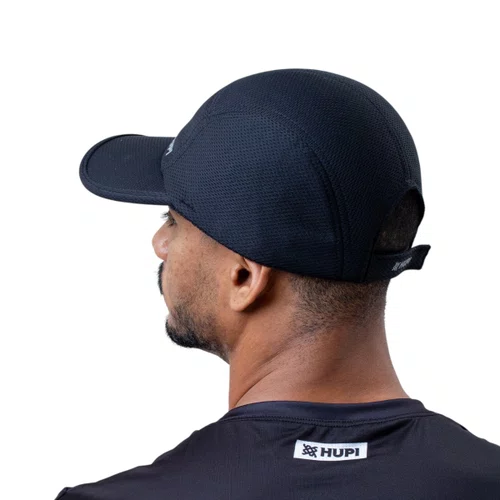 BONÉ DE CORRIDA HUPI SUN DRY PRETO COM PROTEÇÃO UV RUNNING