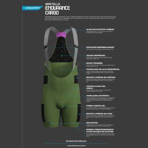 BRETELLE MASCULINO FREE FORCE ENDURANCE CARGO GEL MARROM