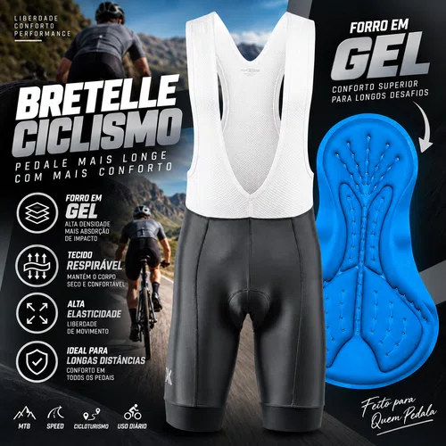 BRETELLE MASCULINO MTB SPEED MATTOS RACING BIKE GEL GRAFITE