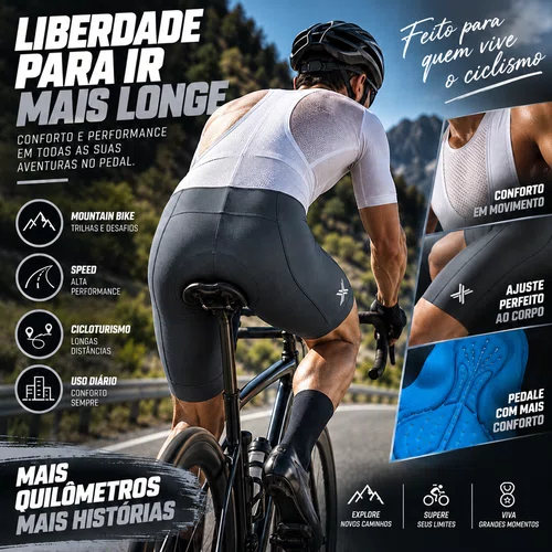 BRETELLE MASCULINO MTB SPEED MATTOS RACING BIKE GEL GRAFITE