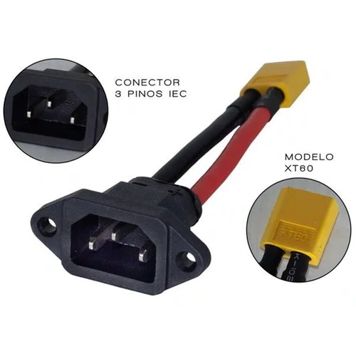 CABO CONECTOR XT 60 PARA BATERIA DE 3 PINOS SCOOTER