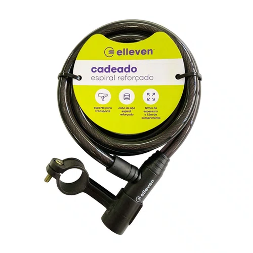 CADEADO BICICLETA 1,5M 12MM REFORÇADO ELLEVEN