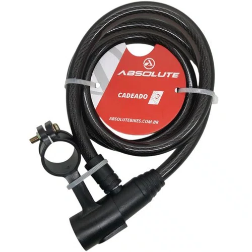 CADEADO BICICLETA ABSOLUTE 1,0MX12MM ESPIRAL COM CHAVE