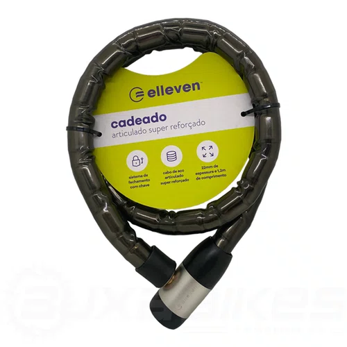 CADEADO BICICLETA/MOTO/ESTEPE 1.2M 22MM REFORÇADO ELLEVEN