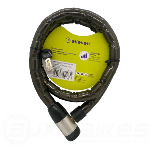CADEADO BICICLETA/MOTO/ESTEPE 1.2M 22MM REFORÇADO ELLEVEN