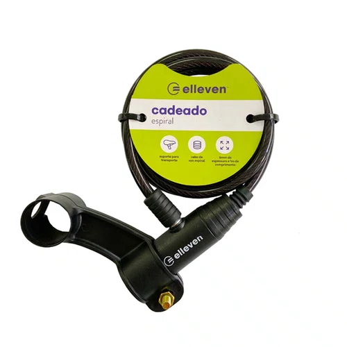CADEADO ELLEVEN ESPIRAL COM CHAVE 6MMX1M COM SUPORTE