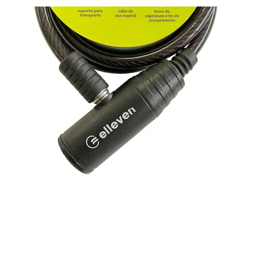 CADEADO ELLEVEN ESPIRAL COM CHAVE 6MMX1M COM SUPORTE
