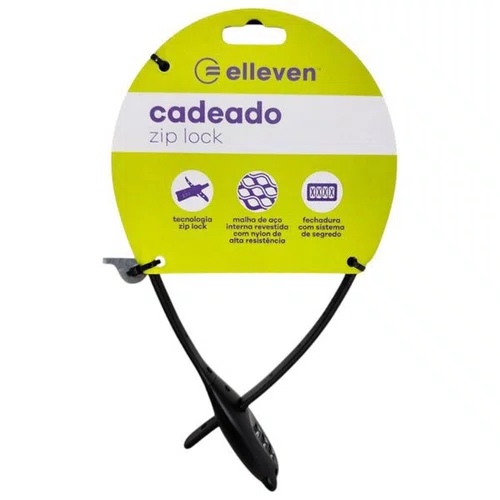 CADEADO ELLEVEN ZIP LOOK COM SEGREDO 540MM PRETO