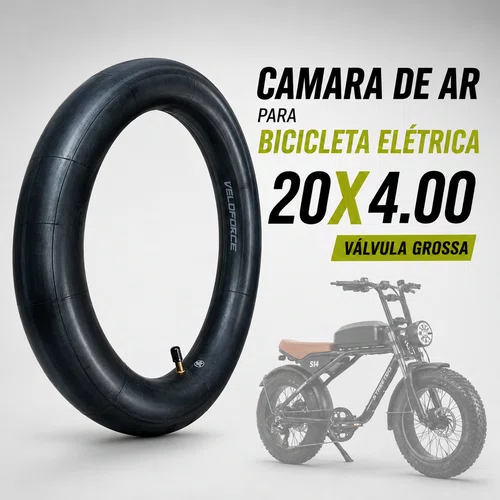 CAMARA DE AR BICICLETA ELÉTRICA 20X4.00 VALVULA GROSSA