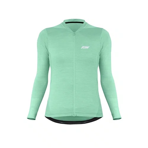CAMISA CICLISMO FEMININA M. LONGA ASW ESSENTIALS VERDE TAM M