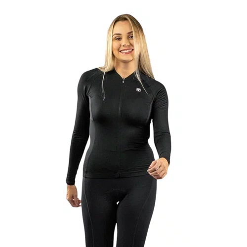 CAMISA CICLISMO FEMININA M. LONGA FREE FORCE START BLACK 3G