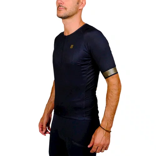 CAMISA CICLISMO MASCULINA FURBO SPORT ORO NEGRO TAM G