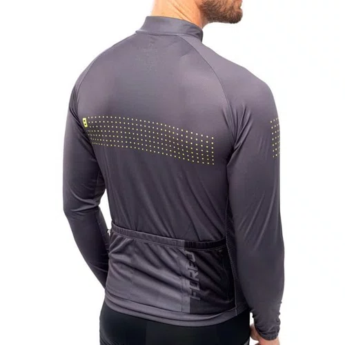 CAMISA CICLISMO MASCULINA MANGA LONGA FURBO GRID CINZA