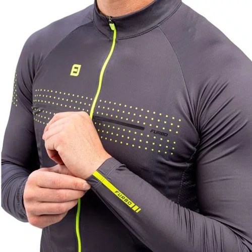CAMISA CICLISMO MASCULINA MANGA LONGA FURBO GRID CINZA