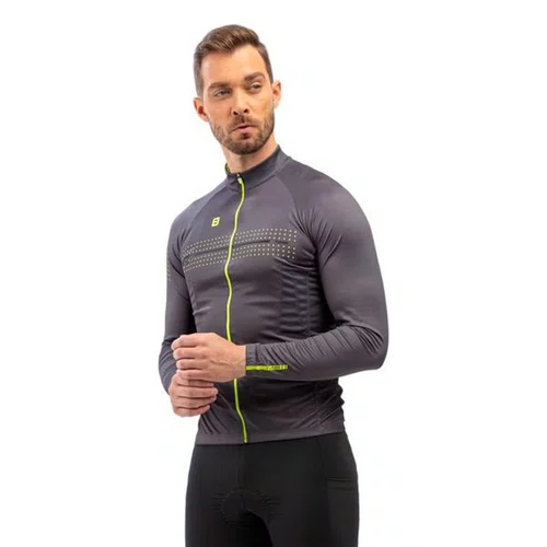 CAMISA CICLISMO MASCULINA MANGA LONGA FURBO GRID CINZA