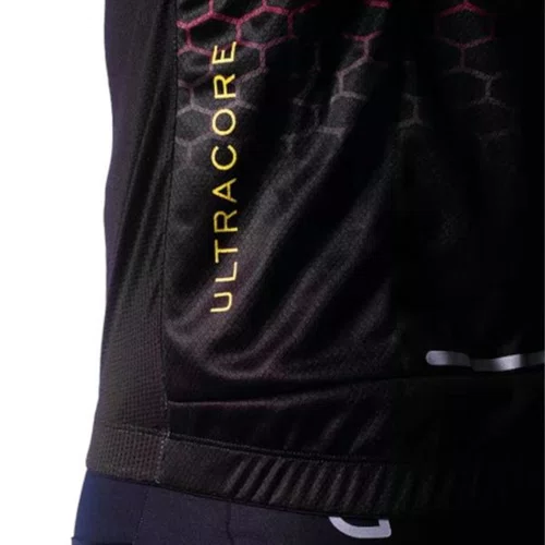 CAMISA CICLISMO MASCULINA ULTRACORE BEEHIVE PRETO/LARANJA 3G