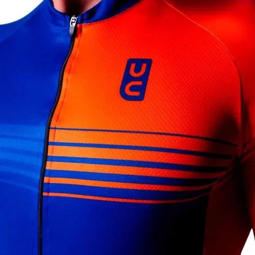 CAMISA CICLISMO MASCULINA ULTRACORE FASTNESS AZUL/LARANJA 3G