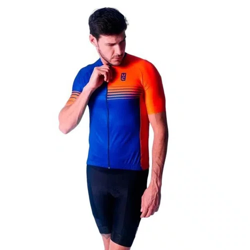 CAMISA CICLISMO MASCULINA ULTRACORE FASTNESS AZUL/LARANJA 3G