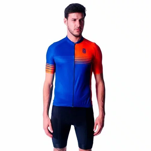 CAMISA CICLISMO MASCULINA ULTRACORE FASTNESS AZUL/LARANJA 3G